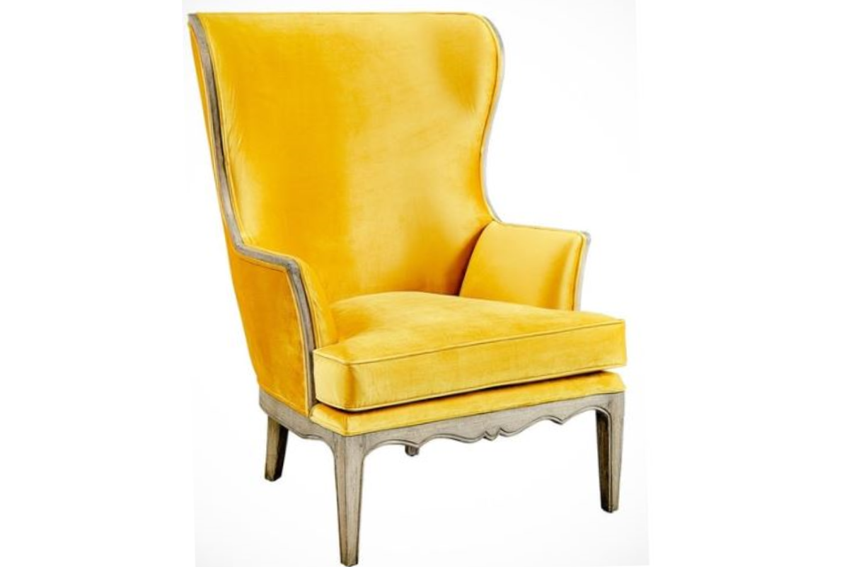 Yellow Velvet Chairs In Living Room