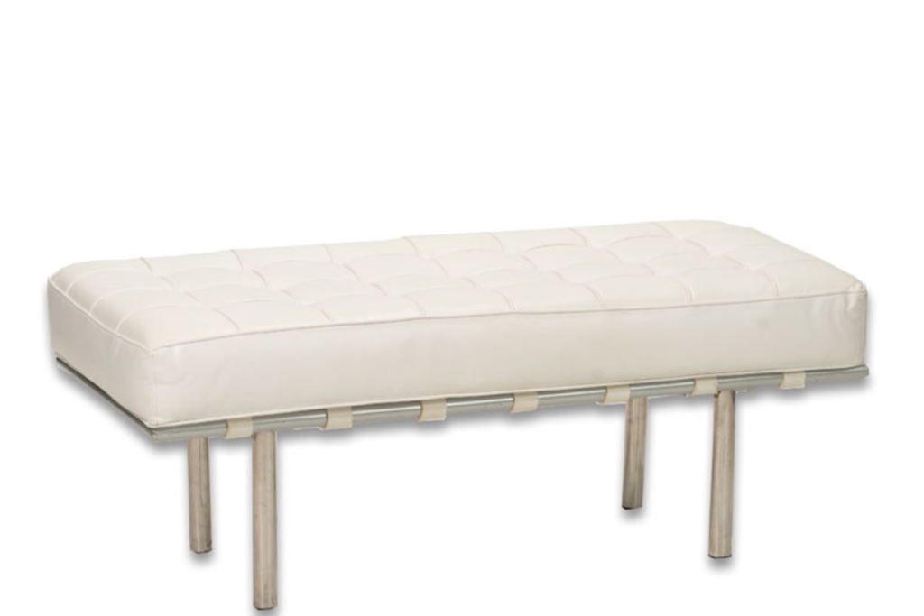 B09 WHITE LEATHER BENCH Canvas Event Furniture