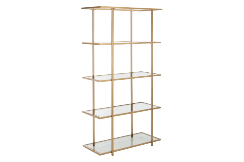 gold and glass bookcase